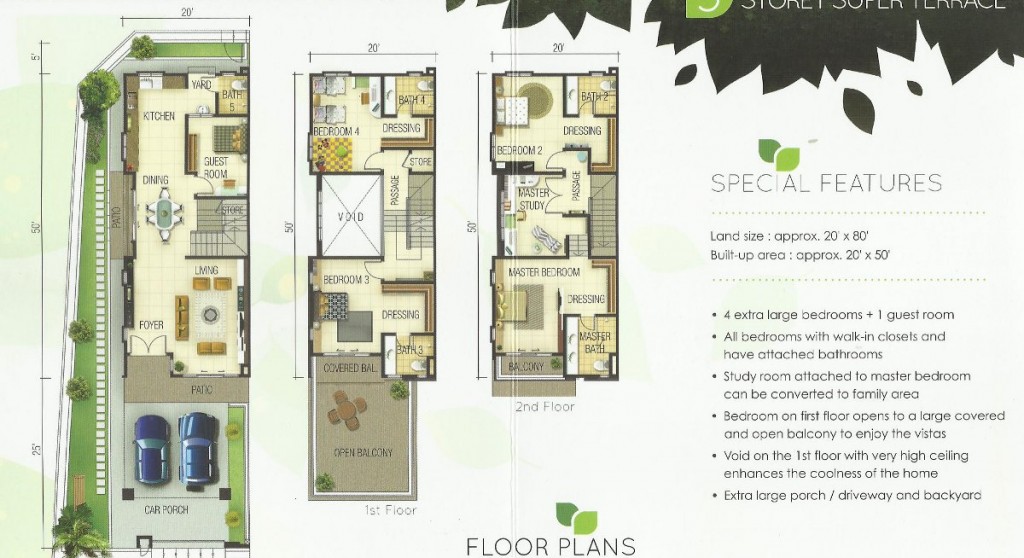 98greenlane3storeyterracefloorplan Penang Property Talk